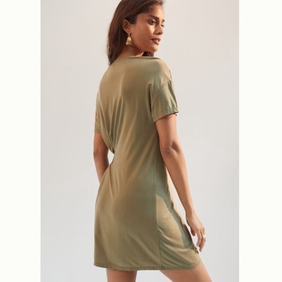 Anthropologie Dolan Collection Belted Mini Shirt Dress Olive Dress Relaxed M - Picture 7 of 13
